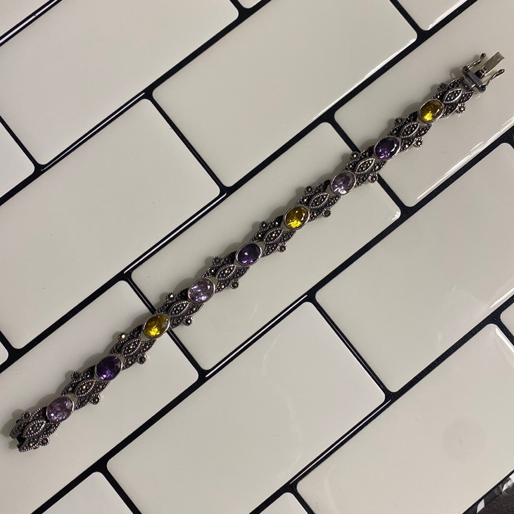 Gemstone Sterling silver delicate bracelet